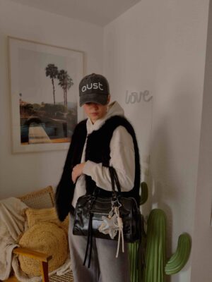 Veste Fourrure Sans Manches BLIZZY Noir